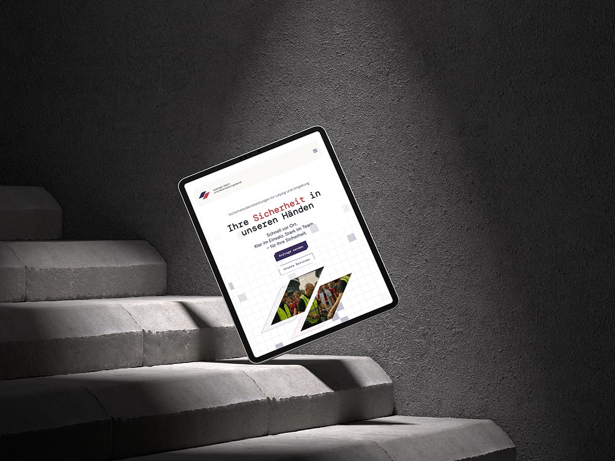 Gawenda Studio Webdesign Portfolio Sicherheitsfirma LWV iPad Pro