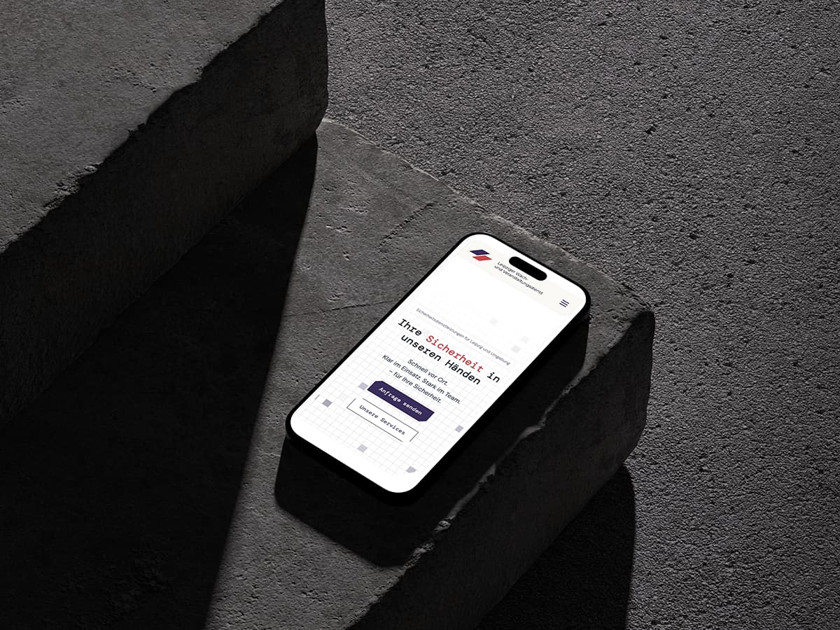Gawenda Studio Webdesign Portfolio Sicherheitsfirma LWV iPhone