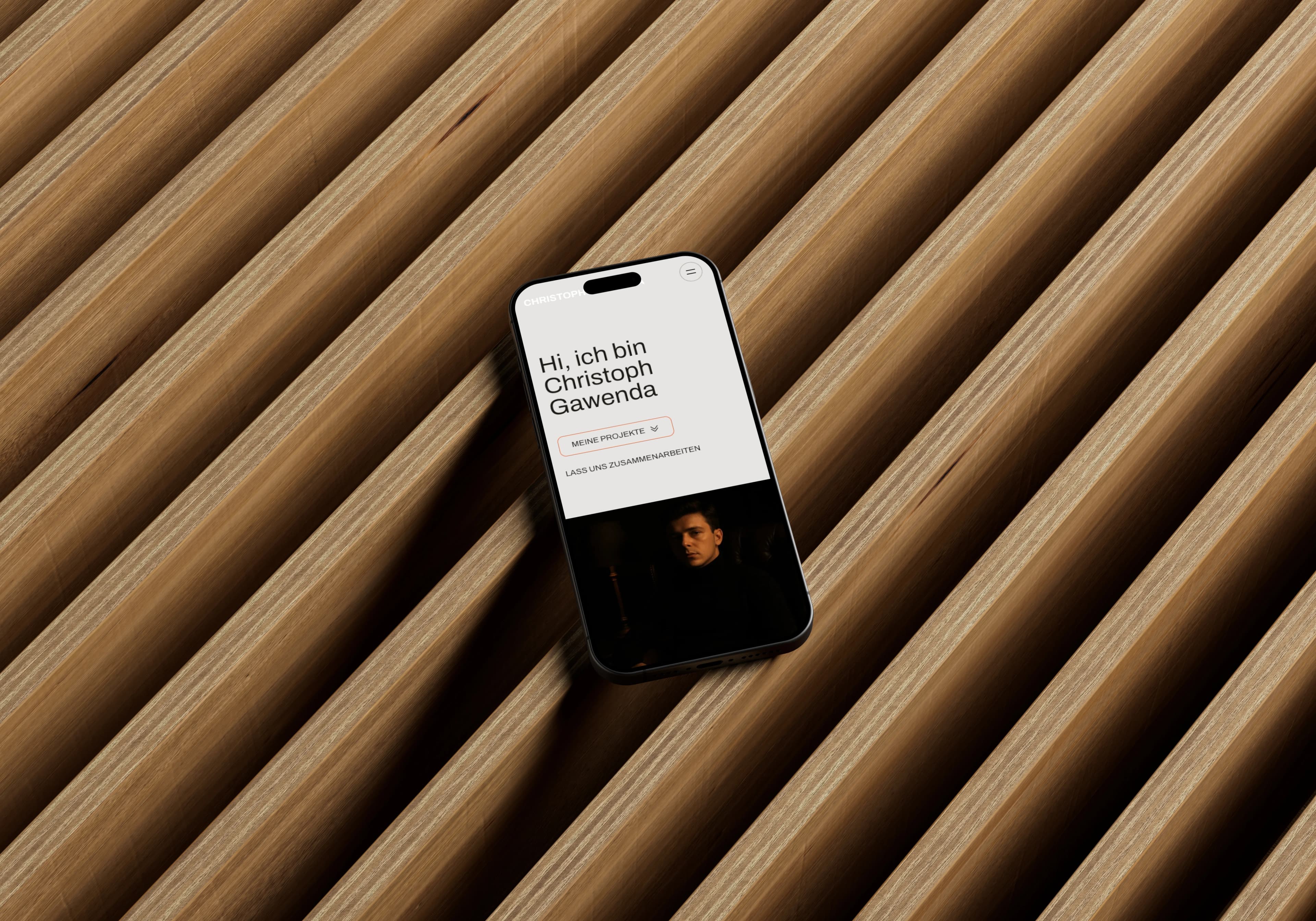 Mobile Ansicht des Portfolios